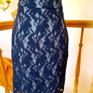 Black Lace/Taupe Lining Skirt